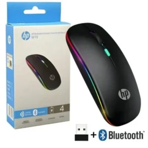 HP W10 Wireless RGB Bluetooth Mouse – Rechargeable Slim Mouse for Laptop & PC