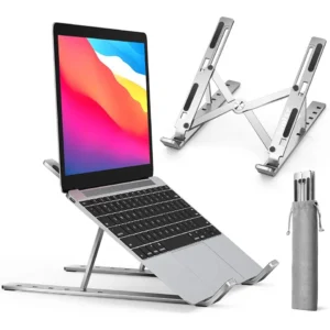 Adjustable Aluminum Laptop Stand – Multi-Angle Foldable Laptop Holder (10–17 Inch)