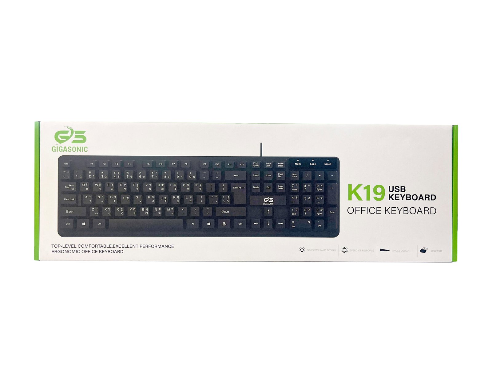 GIGASONIC K19 USB Office Keyboard – Durable Wired Keyboard for PC & Laptop